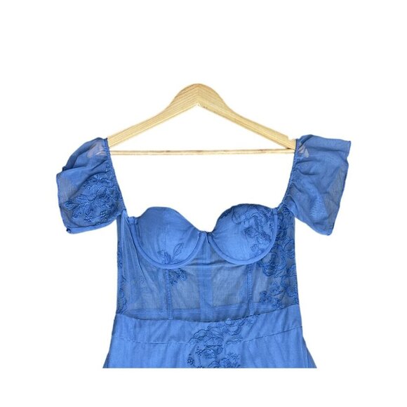 Wild Honey Dress Large Coquette Peasant Cottagecore Floral Lace Bustier Corset - Picture 2 of 8